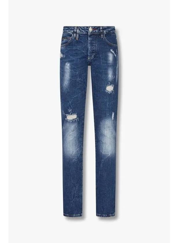 Men s Boucle Bulldog Waffen Straight Jeans Blue - PHILIPP PLEIN - BALAAN 1