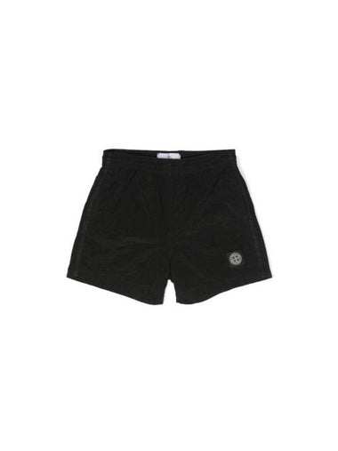 Kids Nylon Metal Swim Short Black - STONE ISLAND - BALAAN 1