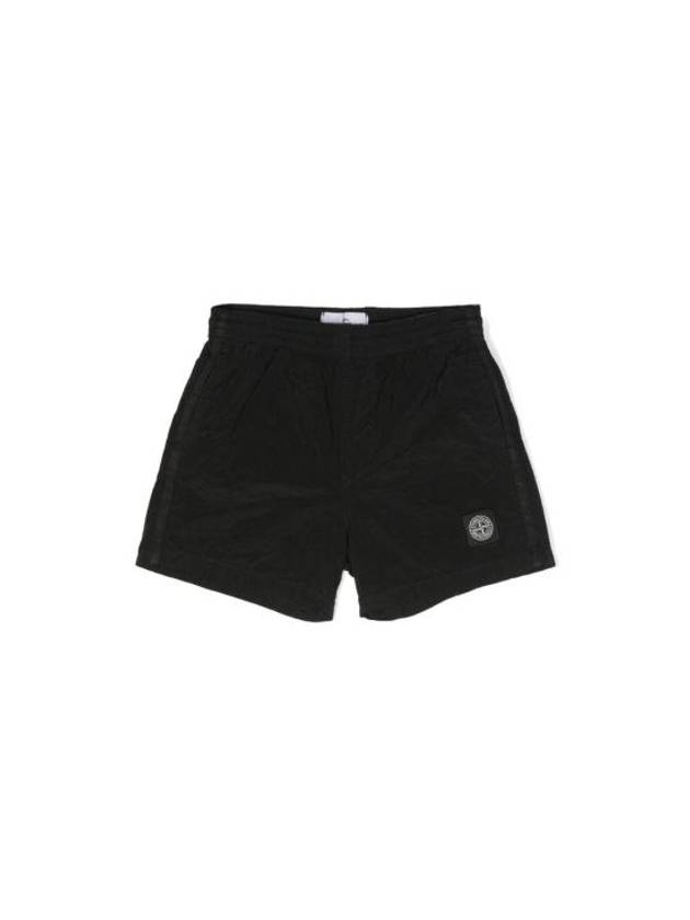 Kids Nylon Metal Swim Short Black - STONE ISLAND - BALAAN 1