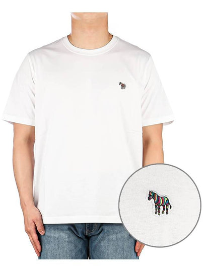 Zebra Logo Crew Neck Cotton Short Sleeve T-Shirt White - PAUL SMITH - BALAAN 2