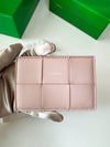 Intrecciato Lambskin Calfskin Card Wallet Pink - BOTTEGA VENETA - BALAAN 3