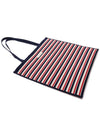 Jacquard Stripe Flat Tote Bag Navy - MARNI - BALAAN 6