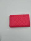 Classic Gold CC Logo Flap Grained Shiny Calfskin Medium Wallet Pink - CHANEL - BALAAN 3