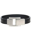 CARRE leather bracelet black - SAINT LAURENT - BALAAN.