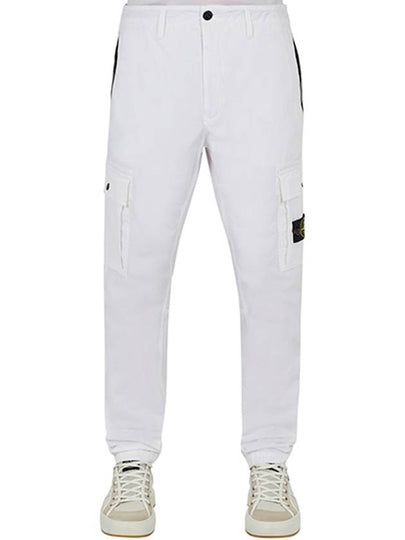 Men's Wappen Patch Slim Cargo Straight Pants White - STONE ISLAND - BALAAN 2