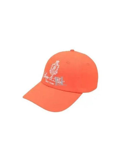 Logo Embroidered Baseball Cap Hat Orange - SPORTY & RICH - BALAAN 2