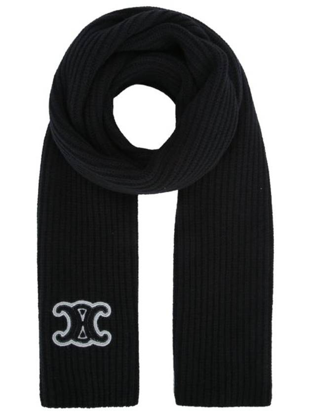 Triomphe Wool Scarf Black - CELINE - BALAAN 1