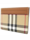 Check Print Leather Card Holder Beige - BURBERRY - BALAAN 3