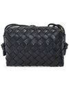 Intrecciato Loop Small Leather Cross Bag Black - BOTTEGA VENETA - BALAAN 4