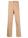 Cotton Chino Straight Pants Beige - MAISON KITSUNE - BALAAN 2