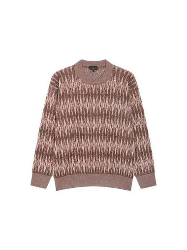 Minho PICK Men s Argyle Pattern Mohair Sweater Brown 271558 - EMPORIO ARMANI - BALAAN 1