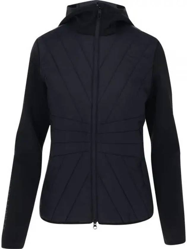 Women's Holma Quilt Hybrid Zip-Up Hoodie Black - J.LINDEBERG - BALAAN 2