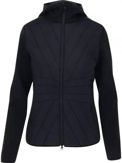 Women's Holma Quilt Hybrid Zip-Up Hoodie Black - J.LINDEBERG - BALAAN 2