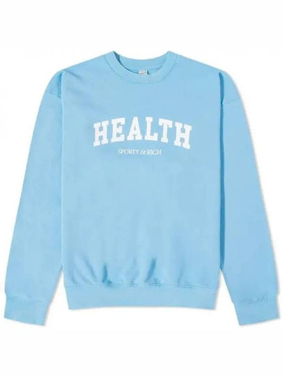 Health Print Crew Neck Cotton Long Sleeve T-shirt Light Blue - SPORTY & RICH - BALAAN 2