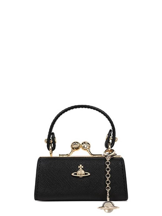 ORB Charm Leather Shoulder Bag Black - VIVIENNE WESTWOOD - BALAAN 2