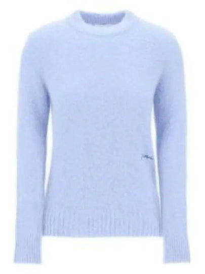 Embroidered Logo Alpaca Blend Knit Top Blue - GANNI - BALAAN 2