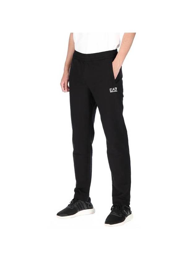 EA7 Core Identity Cotton Jersey Fleece Track Pants Black - EMPORIO ARMANI - BALAAN 1