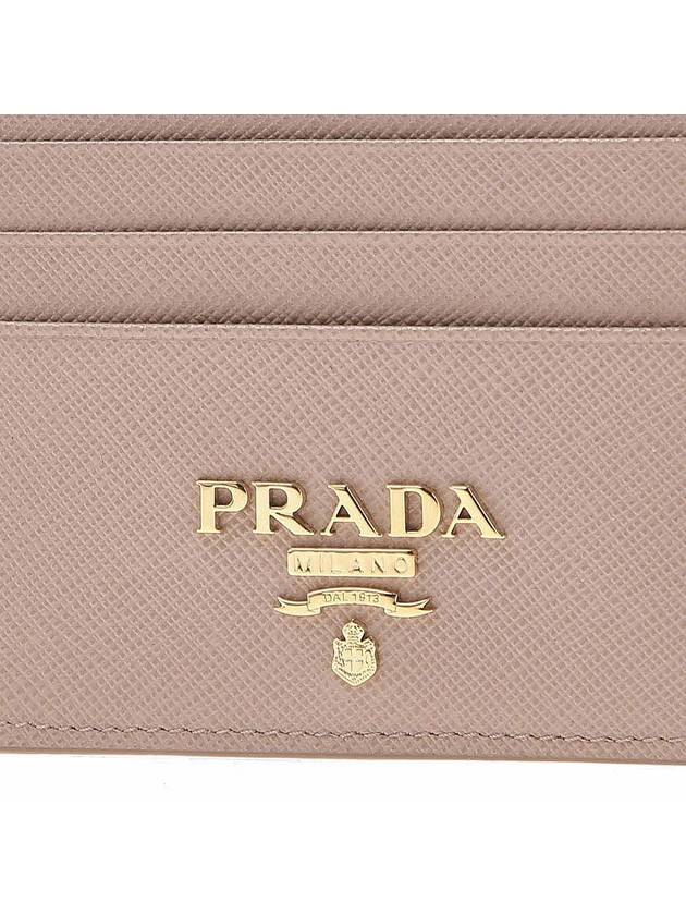 Metal Logo Saffiano Card Wallet Powder Pink - PRADA - BALAAN 7