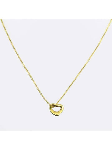 Tiffany 18K 750 Gold Elsa Peretti Open Heart Pendant 7mm Necklace - TIFFANY & CO. - BALAAN 1