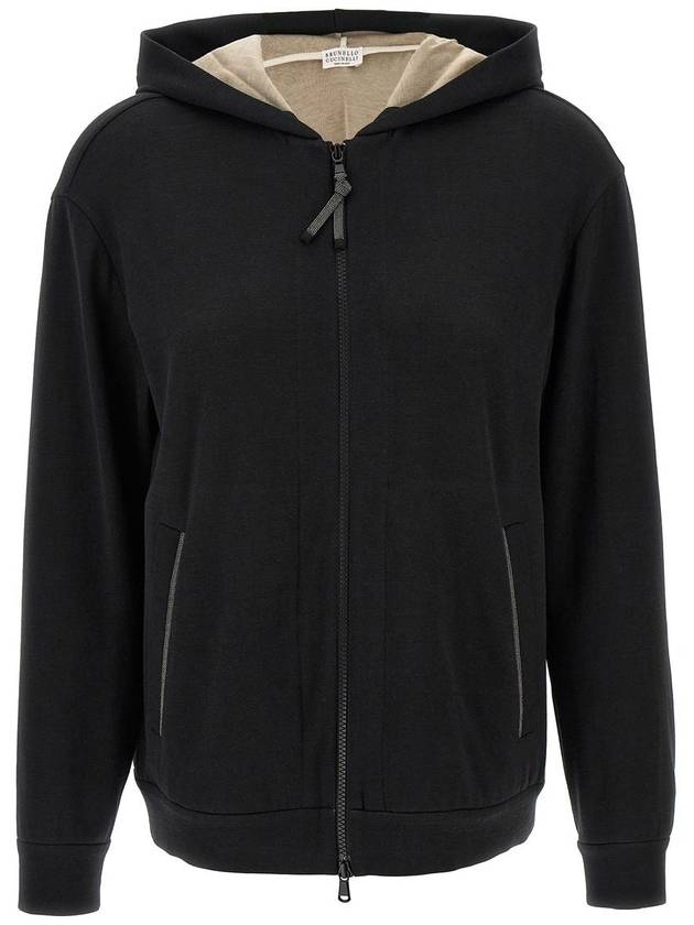 Insert cotton hooded zip-up - BRUNELLO CUCINELLI - BALAAN 5