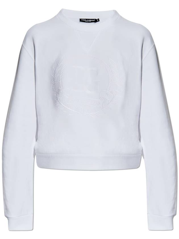 Dolce & Gabbana Sweatshirt With Embroidered Logo, Women's, White - DOLCE&GABBANA - BALAAN 1