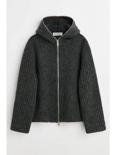 Rib Wool Hooded Cardigan Grey - OUR LEGACY - BALAAN 2