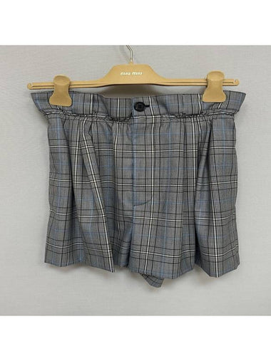 Galles Check Short Pants 25 - MIU MIU - BALAAN 1