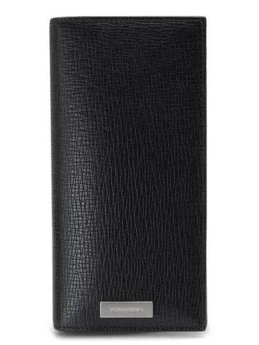 Vertical Leather Long Wallet Black - SALVATORE FERRAGAMO - BALAAN 2