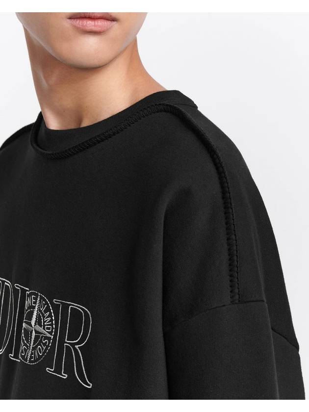 Cotton Fleece Sweatshirt Black - DIOR - BALAAN 5