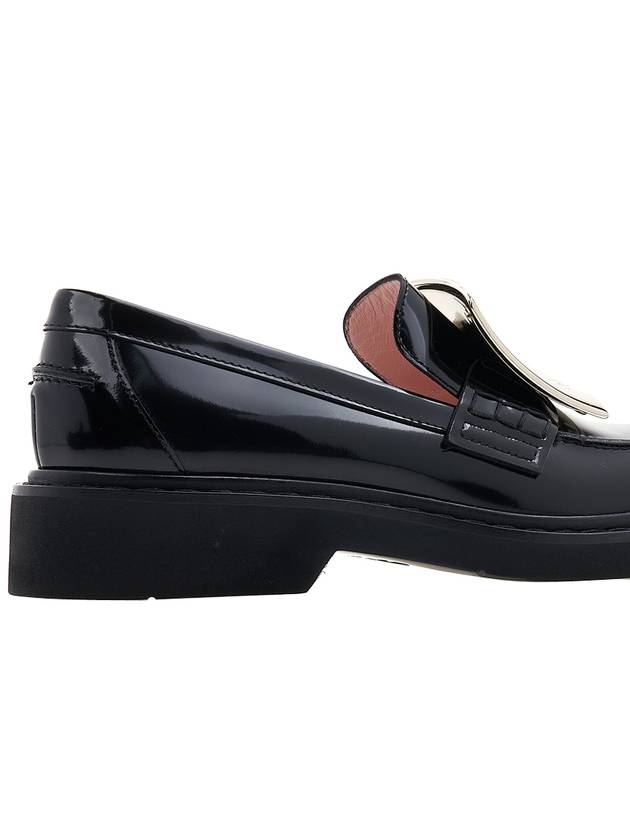 Viv' Rangers Metal Buckle Leather Loafers Black - ROGER VIVIER - BALAAN.