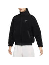 NSW Swoosh Fleece Sherpa Fur Jacket Black - NIKE - BALAAN 1