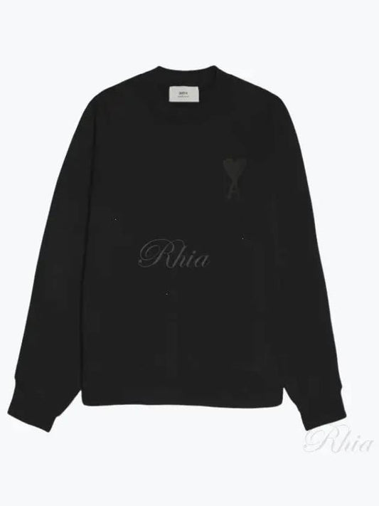 Big Heart Logo Sweatshirt Black - AMI - BALAAN 2