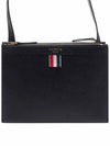 Logo 4 Bar Leather Clutch Bag Black - THOM BROWNE - BALAAN 3