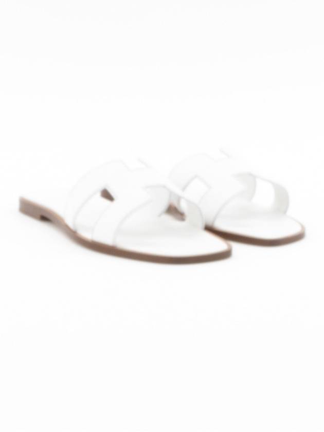 Oran Calfskin Slippers Blanc - HERMES - BALAAN 2