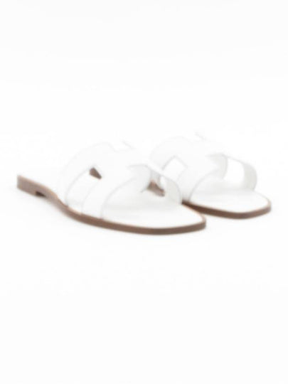 Oran Calfskin Slippers Blanc - HERMES - BALAAN 2