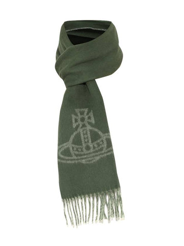 Double face jacquard muffler green - VIVIENNE WESTWOOD - BALAAN 1