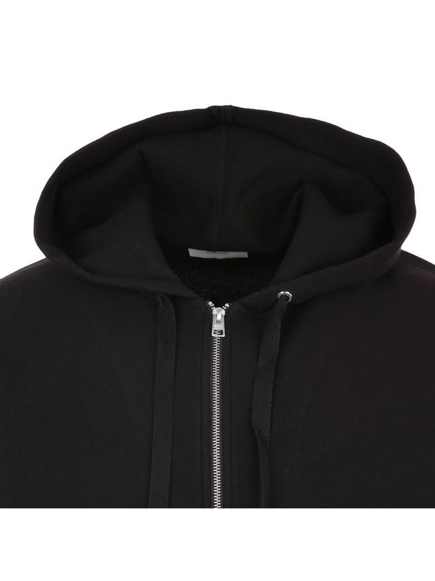 Wool Viscose Zip-Up Hoodie Black - AMI - BALAAN 7