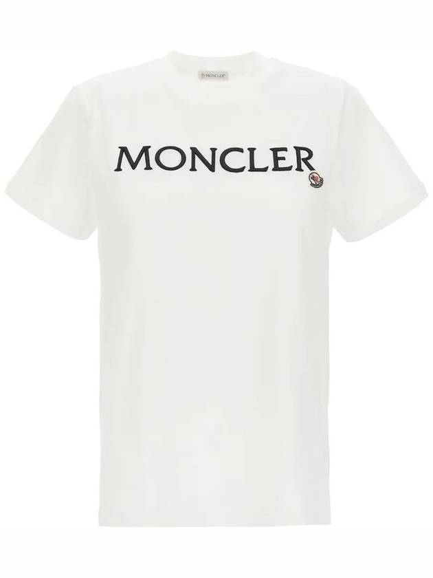 Embroidered Logo Short Sleeve T-shirt White - MONCLER - BALAAN 2