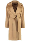 Women's Tigre Wool Wrap Single Coat Camel - MAX MARA - BALAAN 2