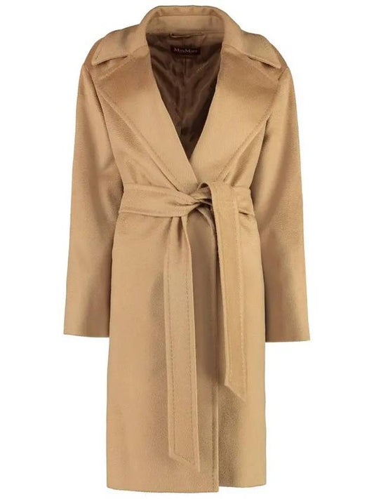 Women's Tigre Wool Wrap Single Coat Camel - MAX MARA - BALAAN 2