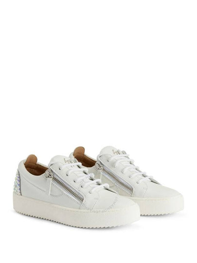 Giuseppe Zanotti Gail Rhinestone-Embellished Leather Sneakers, Brand Size 38 ( US Size 8 ) - GIUSEPPE ZANOTTI - BALAAN 2