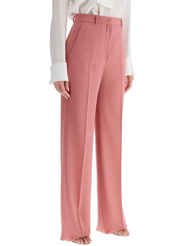 Quasar Wool Crepe Satin Straight Pants Pink - MAX MARA - BALAAN 3