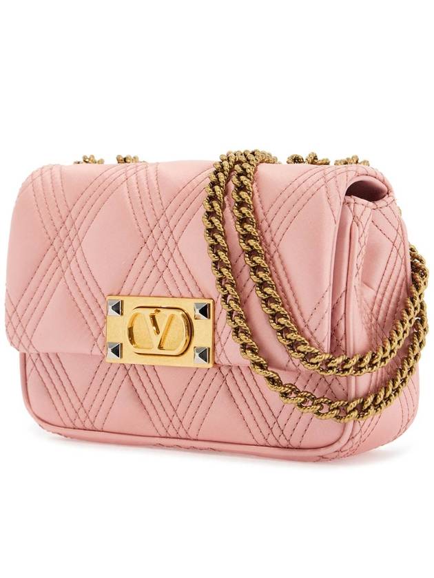 borsa a spalla small rock-chic rosa geranio in pelle - VALENTINO - BALAAN 3