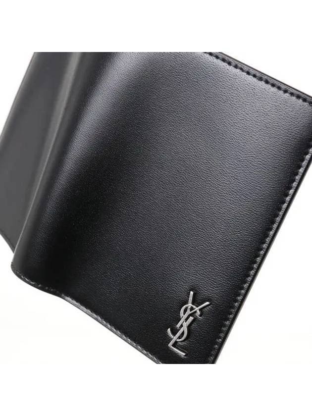 Men's Tiny Monogram Logo Half Wallet Black - SAINT LAURENT - BALAAN 6