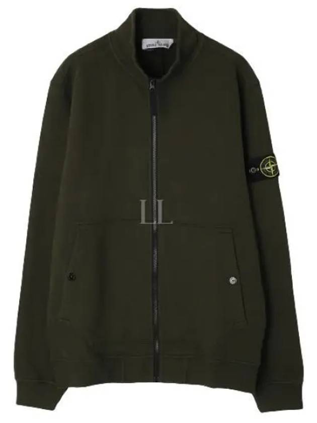 Men's Wappen Patch Cotton Zip Up JacketKhaki - STONE ISLAND - BALAAN 2