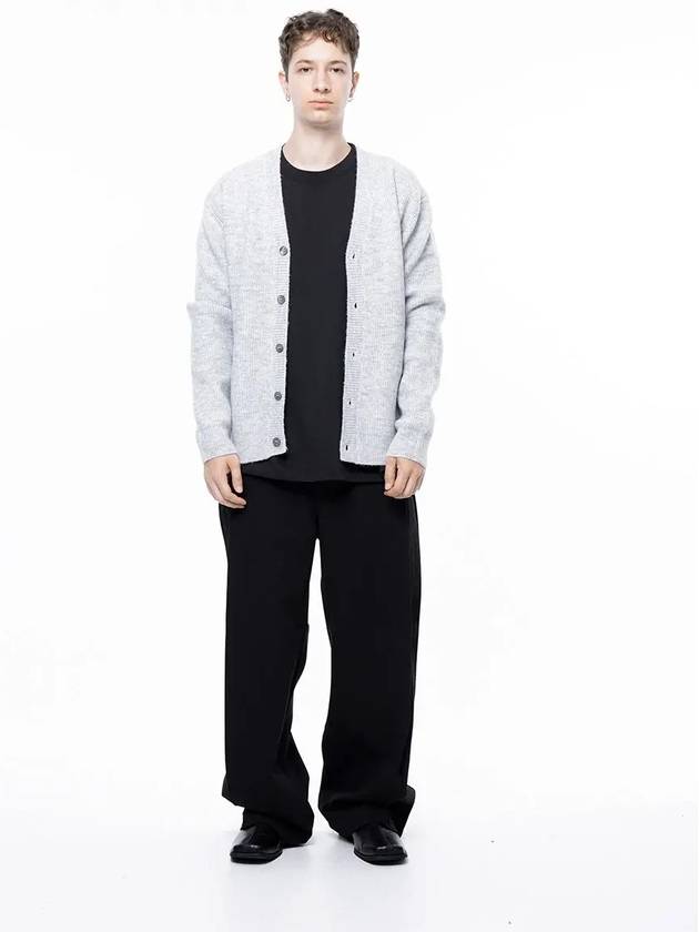 Men s M243OT01ML Dense Hachi Wool Blended Y neck Knit Cardigan Melange Gray - CHANCE'S NOI - BALAAN 5