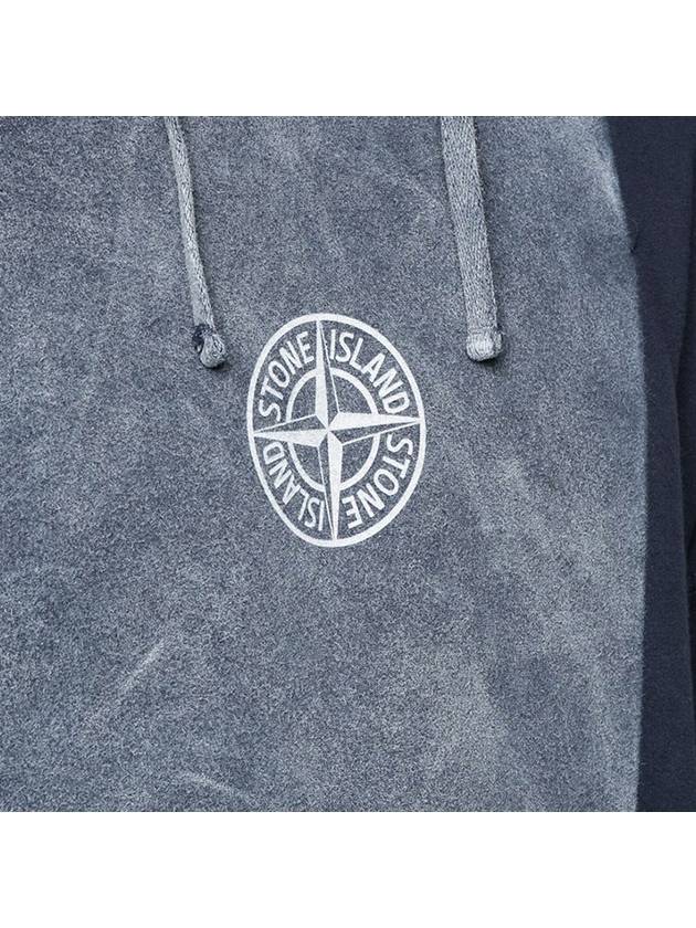 Logo Print Felpa Hoodie Navy - STONE ISLAND - BALAAN 3