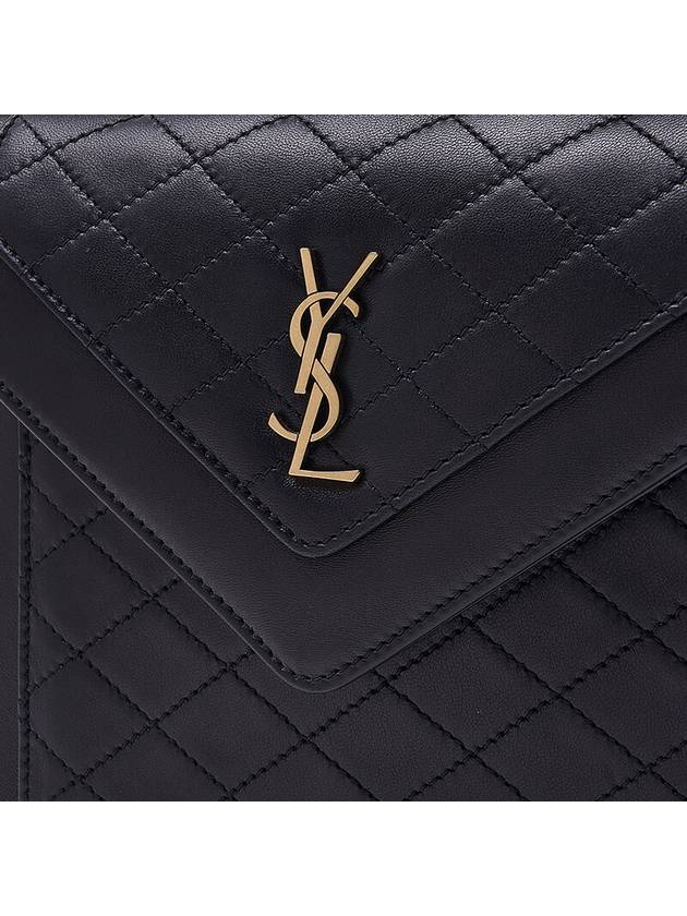 Gabi Quilting Small Lambskin Shoulder Bag Black - SAINT LAURENT - BALAAN 8