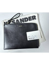 Envelope Calf Leather Pouch Bag Black - JIL SANDER - BALAAN 5