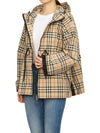 Women's Back-tone Check Zip-up Hooded Jacket Beige - BURBERRY - BALAAN 10